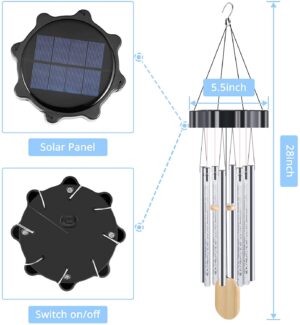 Qualife Wind Chimes, Solar Wind Chimes Outdoor/Indoor