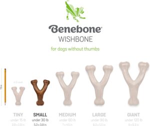 Benebone Real Bacon Durable Wishbone Dog Chew